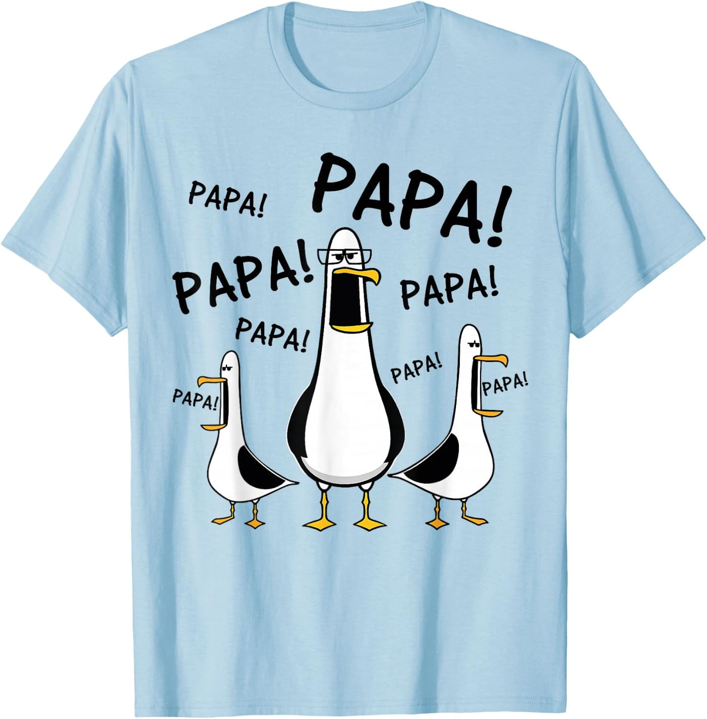 Papa Seagull Funny Dad Bird Humor Father Life T-Shirt - T-Shirt | Light Blue