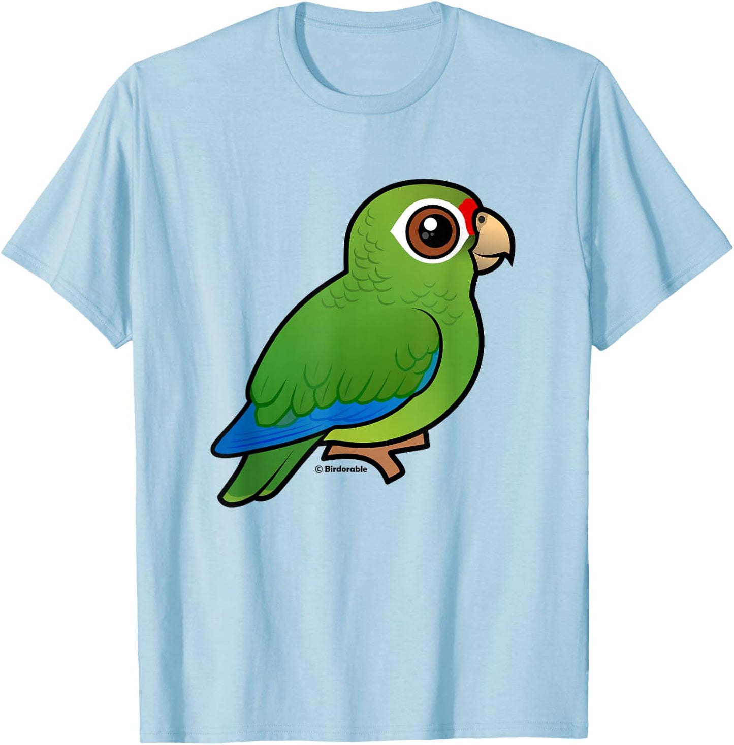 Cute Cartoon Puerto Rican Amazon Bird Fun Birdorable Parrot T-Shirt - T-Shirt | Light Blue