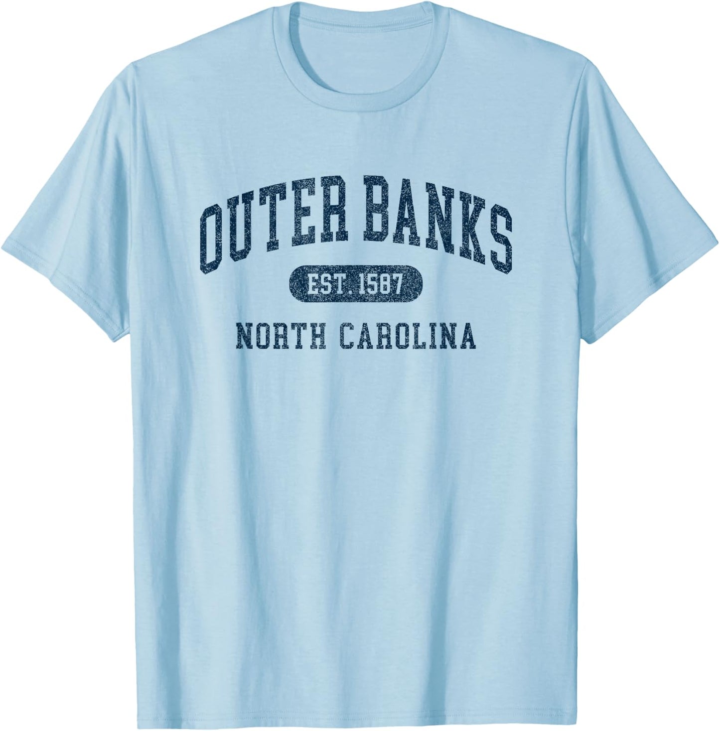 Vintage Outer Banks Est 1587 OBX North Carolina NC Retro T-Shirt - T-Shirt | Light Blue