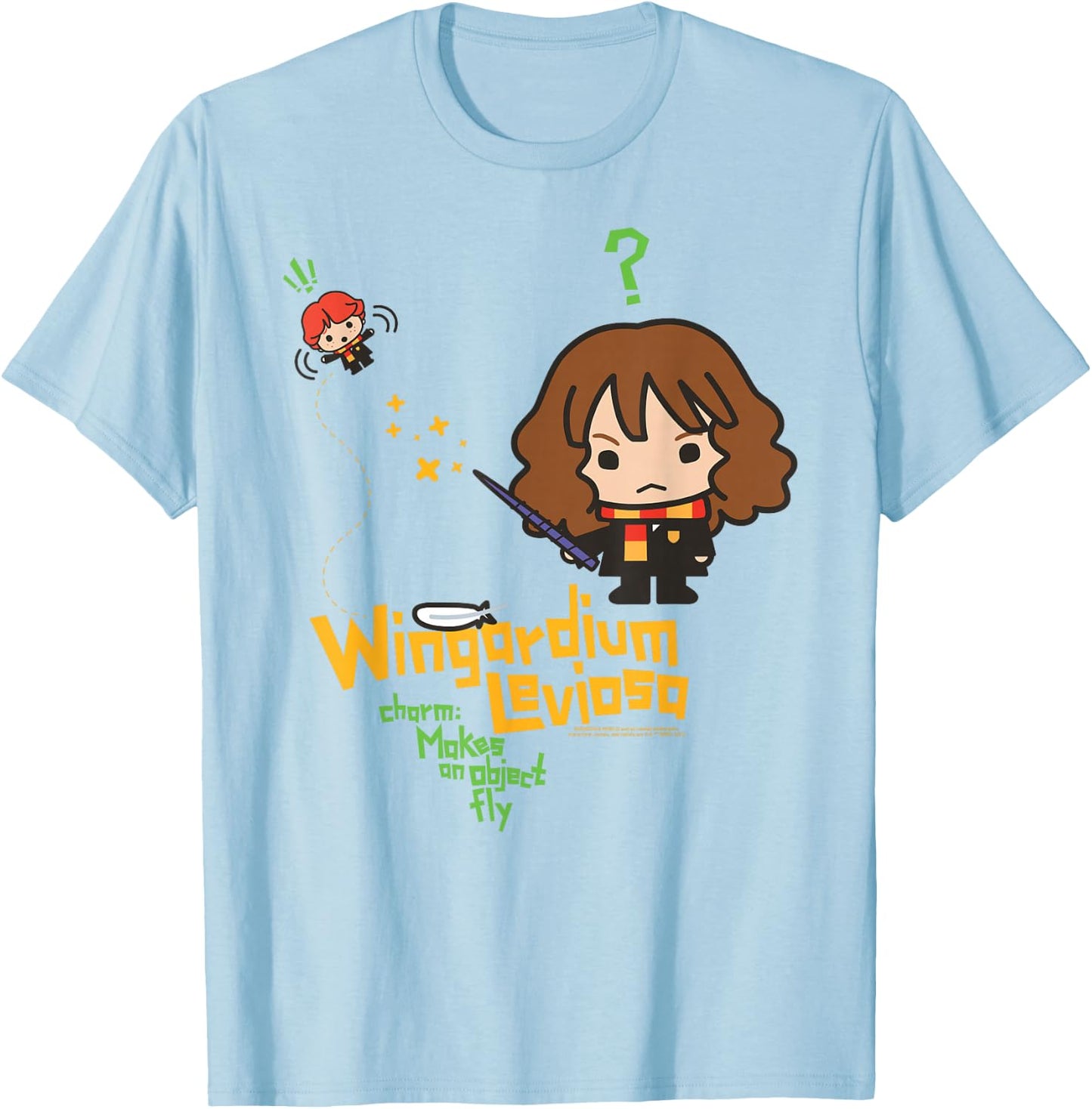 Harry Potter Wingardium Leviosa Hermione Ron T-Shirt - T-Shirt | Light Blue