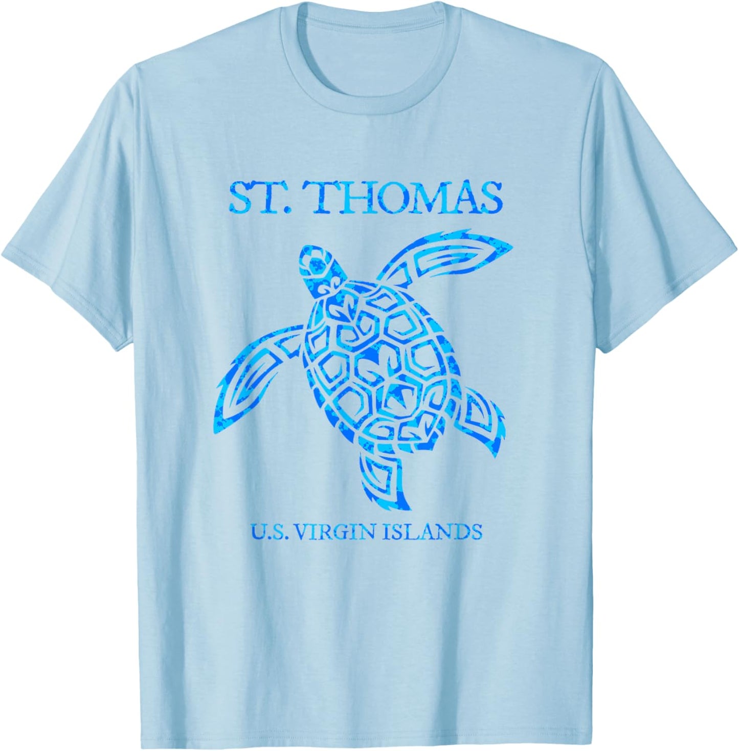 St Thomas Sea Turtles USVI Vacation Souvenir T-Shirt - T-Shirt | Light Blue