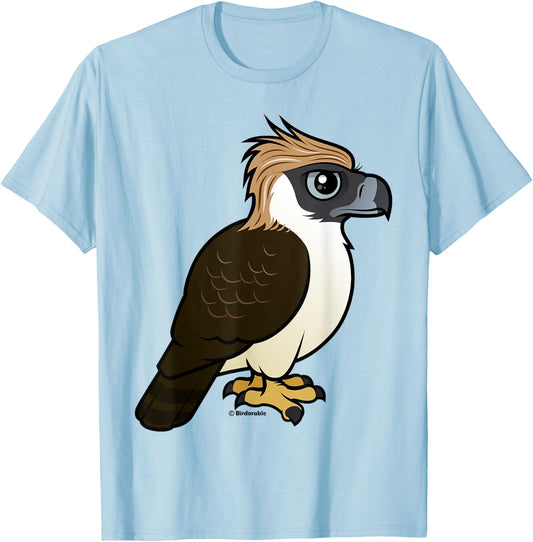 Cute Cartoon Philippine Eagle Birdorable Bird of Prey Raptor T-Shirt - T-Shirt | Light Blue