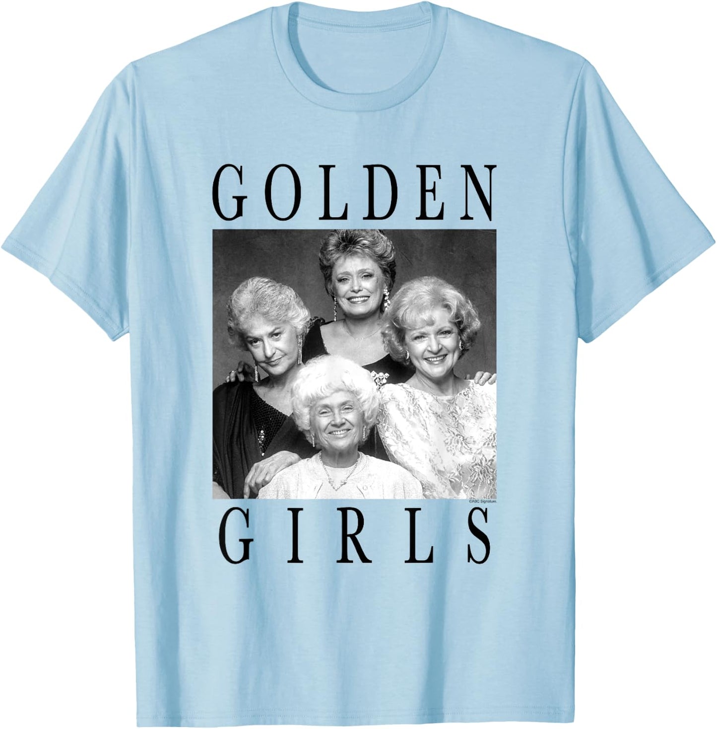 The Golden Girls Iconic Queens Vintage Group Shot Portrait , White T-Shirt - T-Shirt | Light Blue