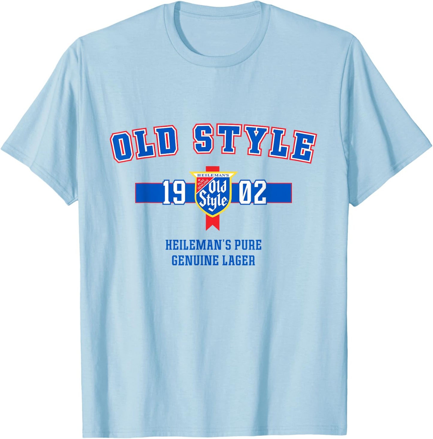 Old Style Genuine Lager Beer Ribbon Vintage 1902 Style T-Shirt - T-Shirt | Light Blue