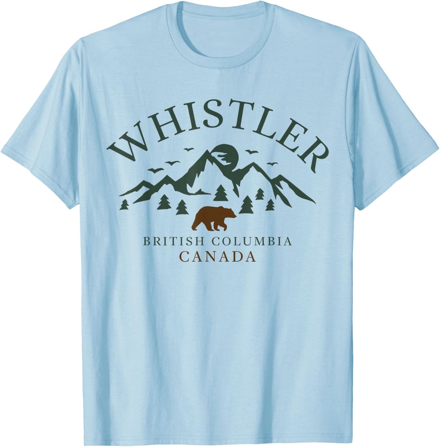 Whistler British Columbia Mountains T-Shirt - T-Shirt | Light Blue