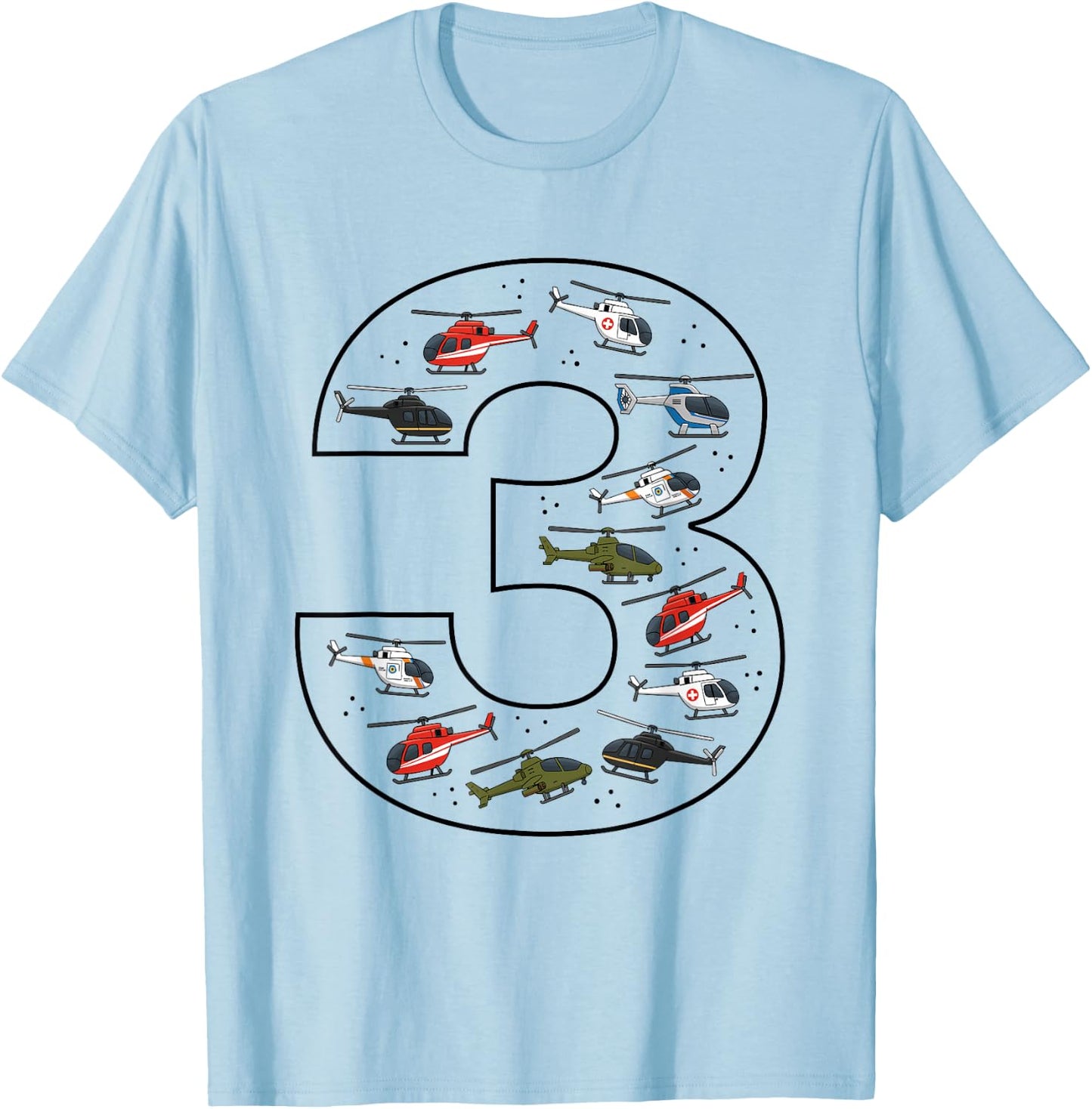 Pilote d'hélicoptère 3e Anniversaire 3 Ans pour garçons T-Shirt - T-Shirt | Light Blue
