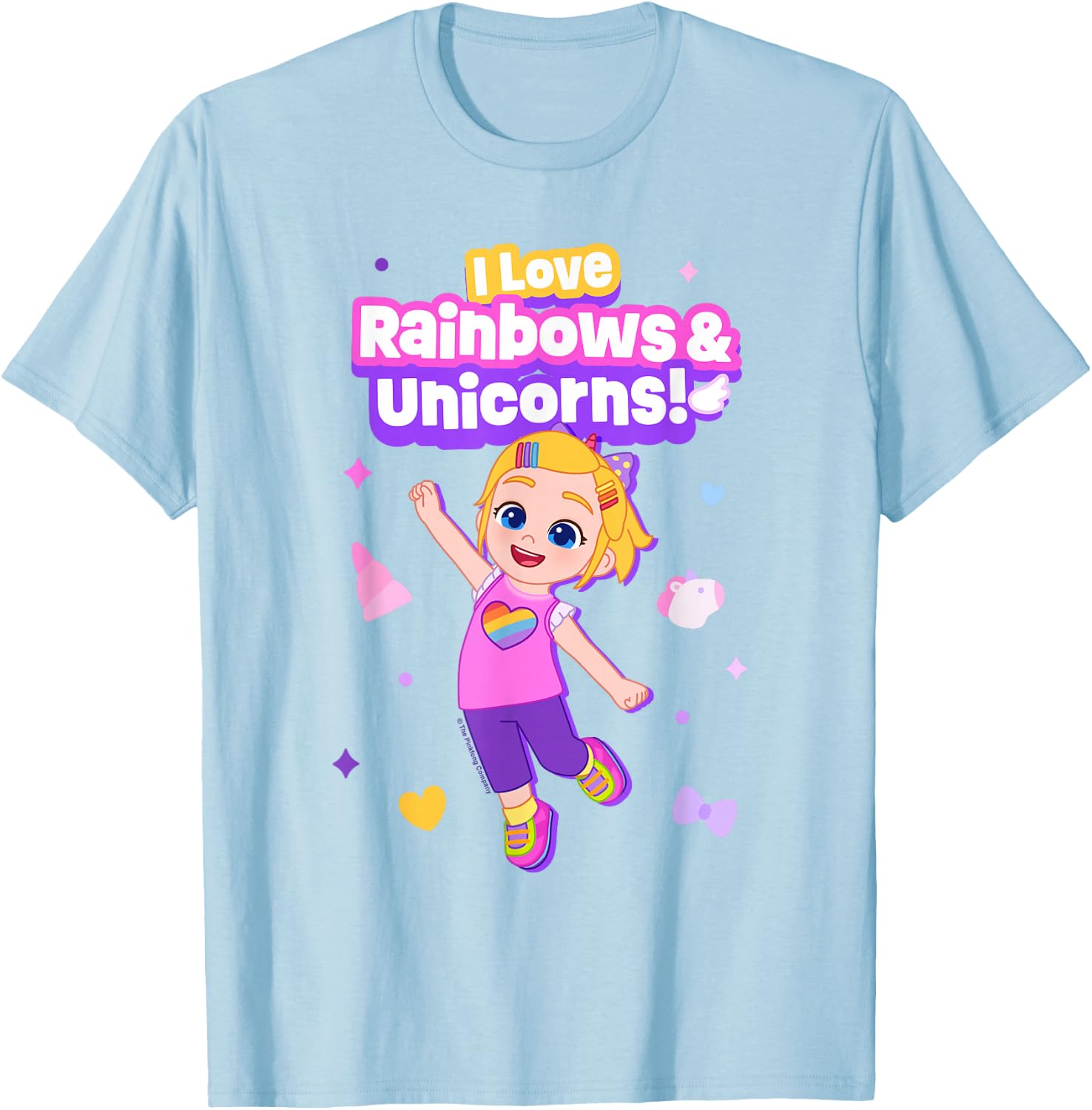 Bebefinn Bora Rainbows and Unicorns T-Shirt - T-Shirt | Light Blue