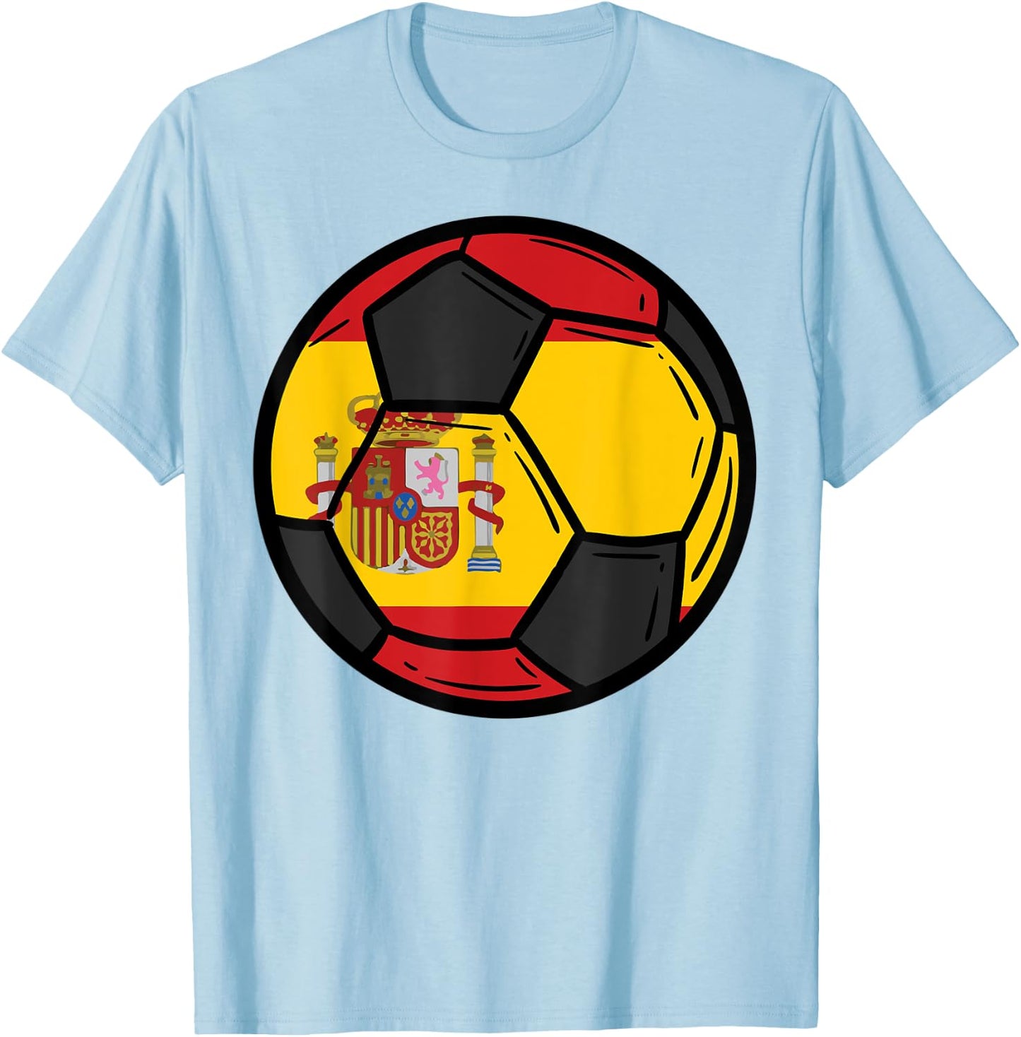 Spain Flag Spanish Soccer Ball Men Women Kids Boys Girls T-Shirt - T-Shirt | Light Blue