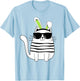 Funny Easter Cool Cat With Bunny Ears and Glasses Cat Lover T-Shirt - T-Shirt | Light Blue
