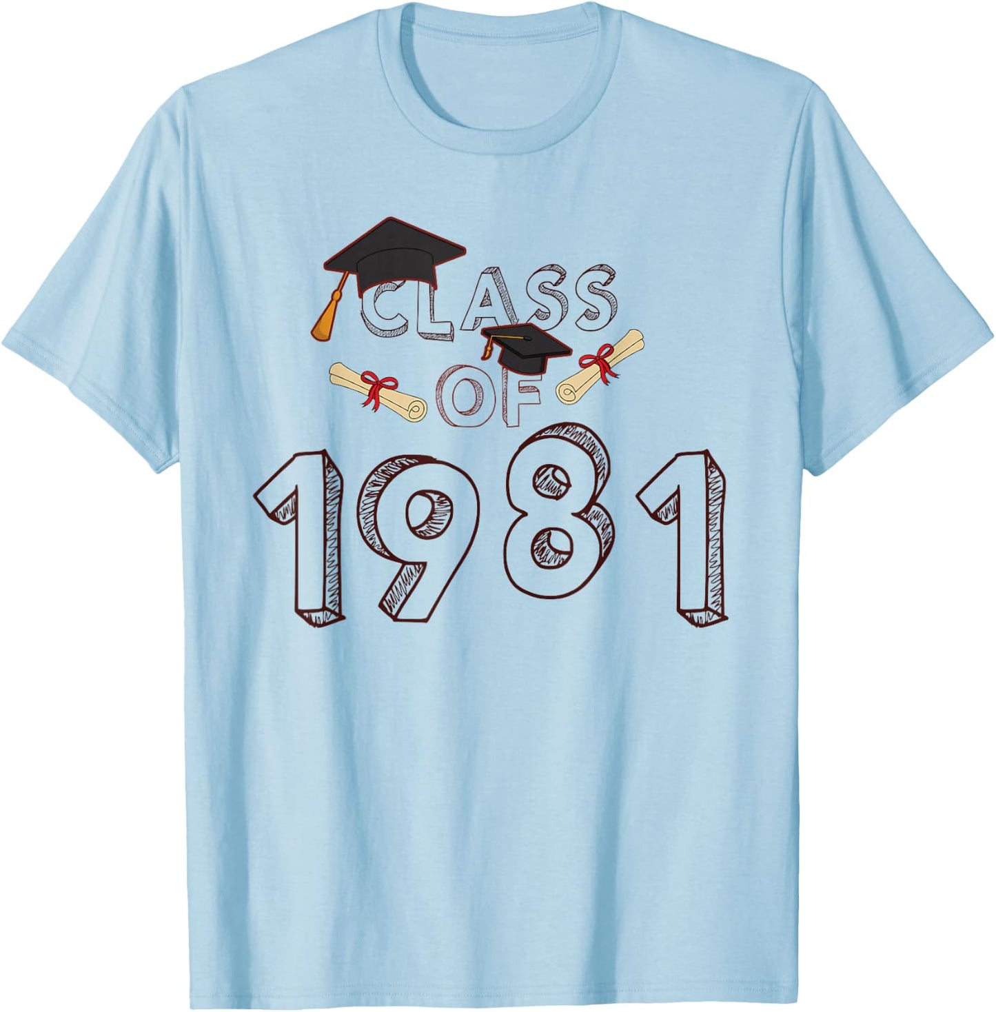 Graduation School Reunion Student Teacher Class of 1981 T-Shirt - T-Shirt | Light Blue
