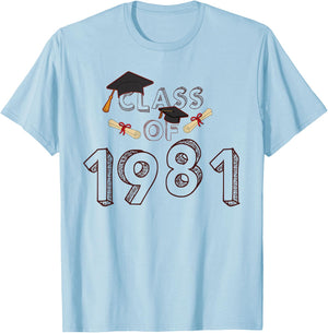 Graduation School Reunion Student Teacher Class of 1981 T-Shirt - T-Shirt | Light Blue