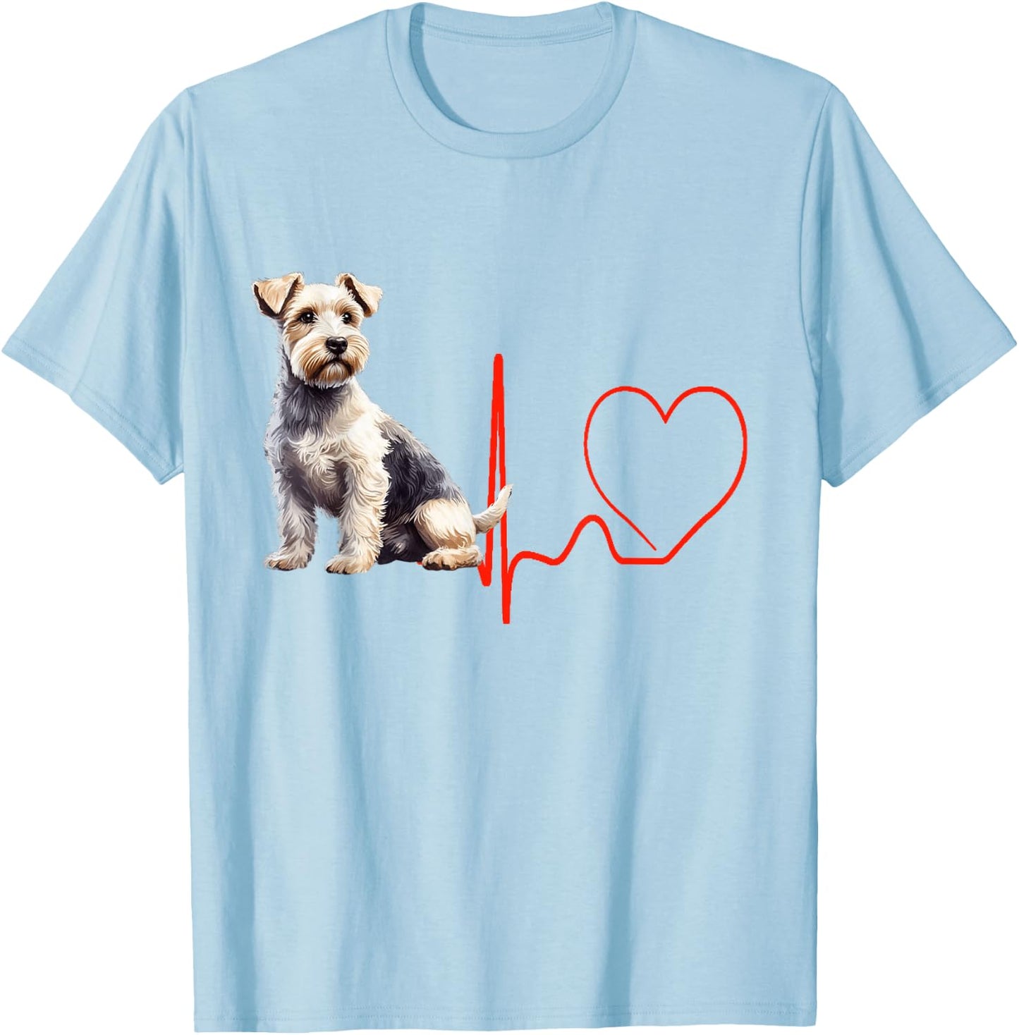 Sporting Lucas Terrier Dog Heartbeat Love Pet Owner T-Shirt - T-Shirt | Light Blue