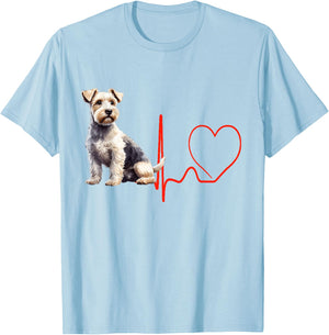 Sporting Lucas Terrier Dog Heartbeat Love Pet Owner T-Shirt - T-Shirt | Light Blue