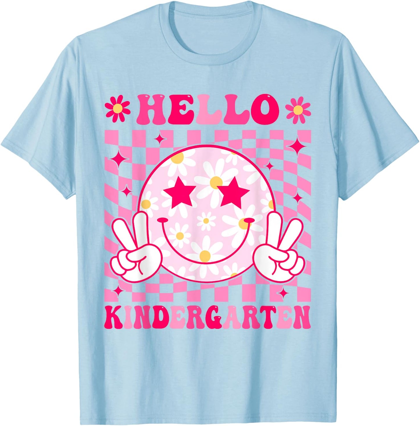 Hello Kindergarten Back To School First Day of Kindergarten T-Shirt - T-Shirt | Light Blue