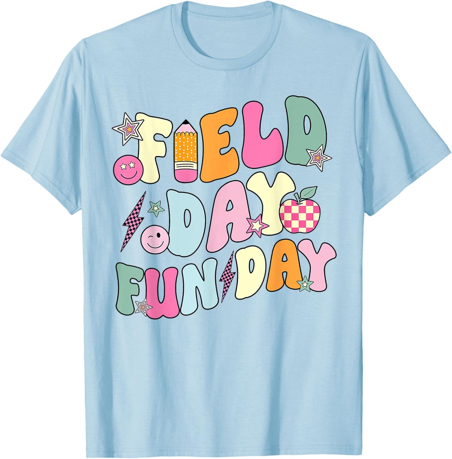 Field Day Fun Day Last Day Of School Teacher Student T-Shirt - T-Shirt | Light Blue
