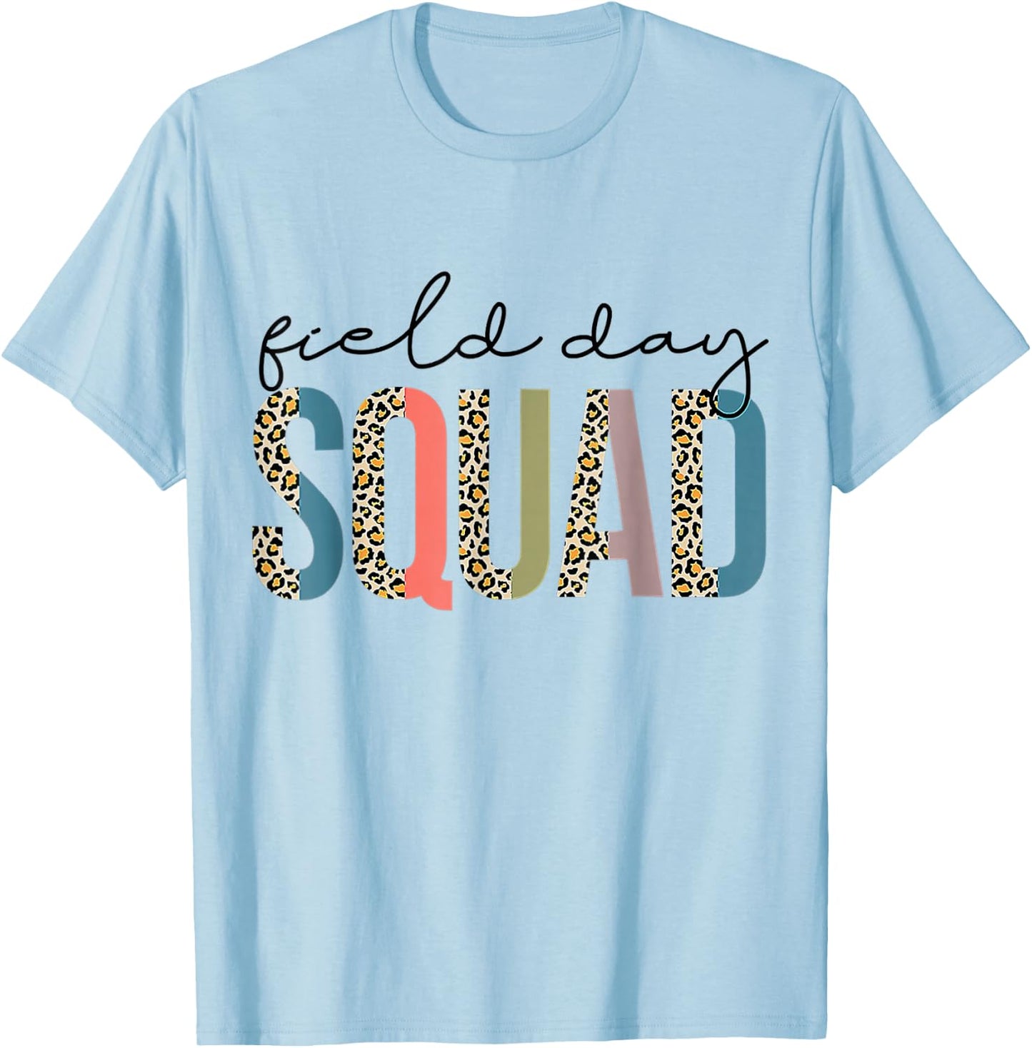 Kids Field Trip Squad Leopard Field day Games Kindergarten T-Shirt - T-Shirt | Light Blue
