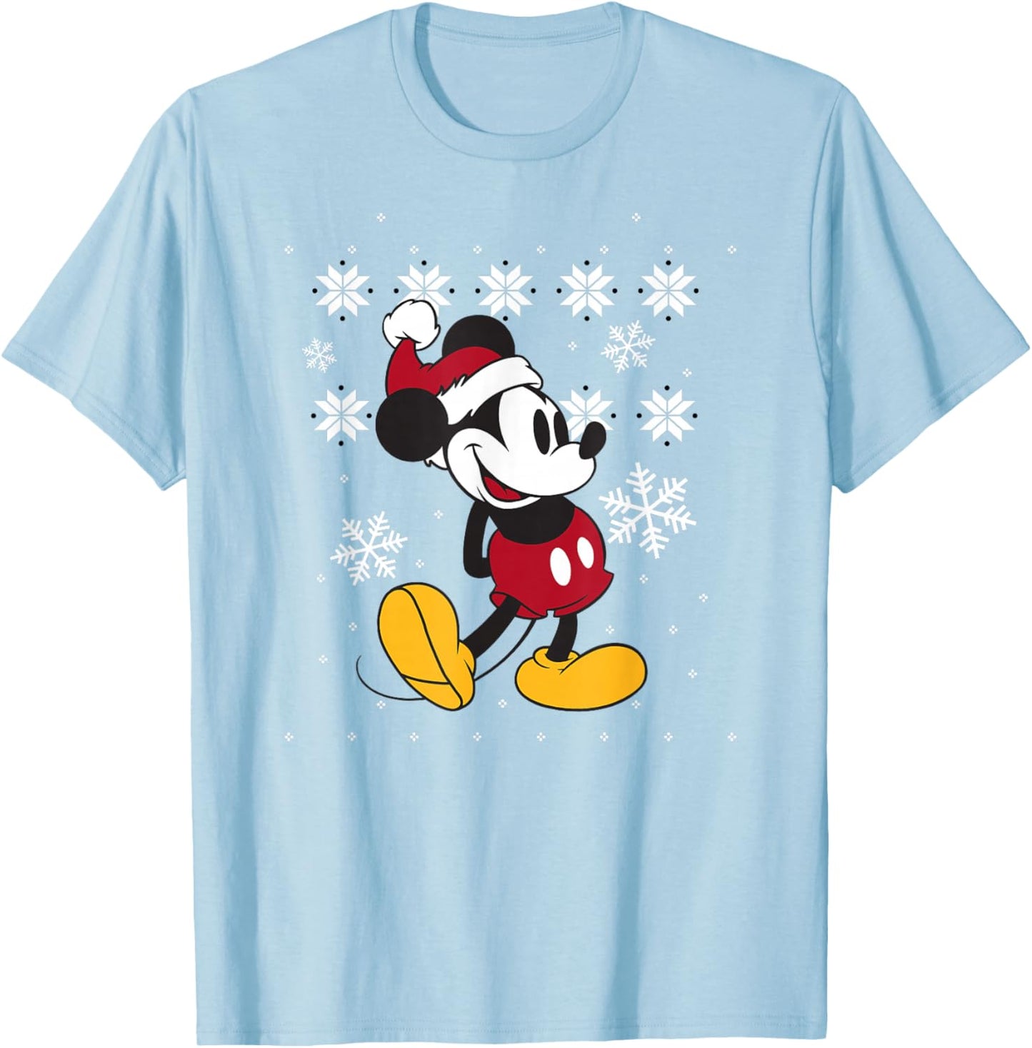 Disney - Faux Ugly Holiday Sweater Mickey Mouse T-Shirt - T-Shirt | Light Blue