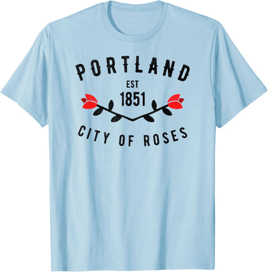 Portland City of Roses Oregon PDX Classic Vintage 503 Gift T-Shirt - T-Shirt | Light Blue