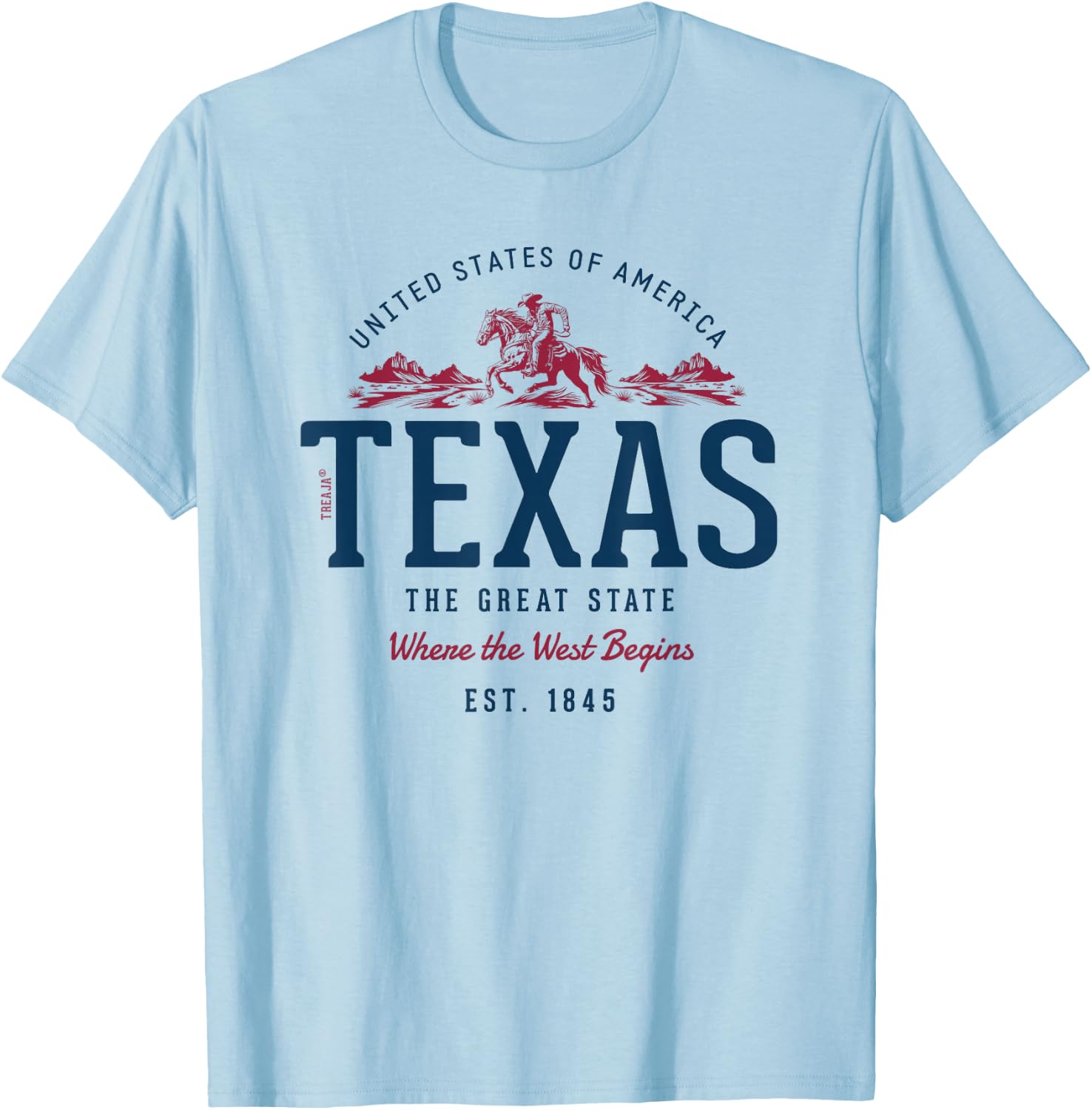 Vintage Look Retro Style United States Texas , White T-Shirt - T-Shirt | Light Blue