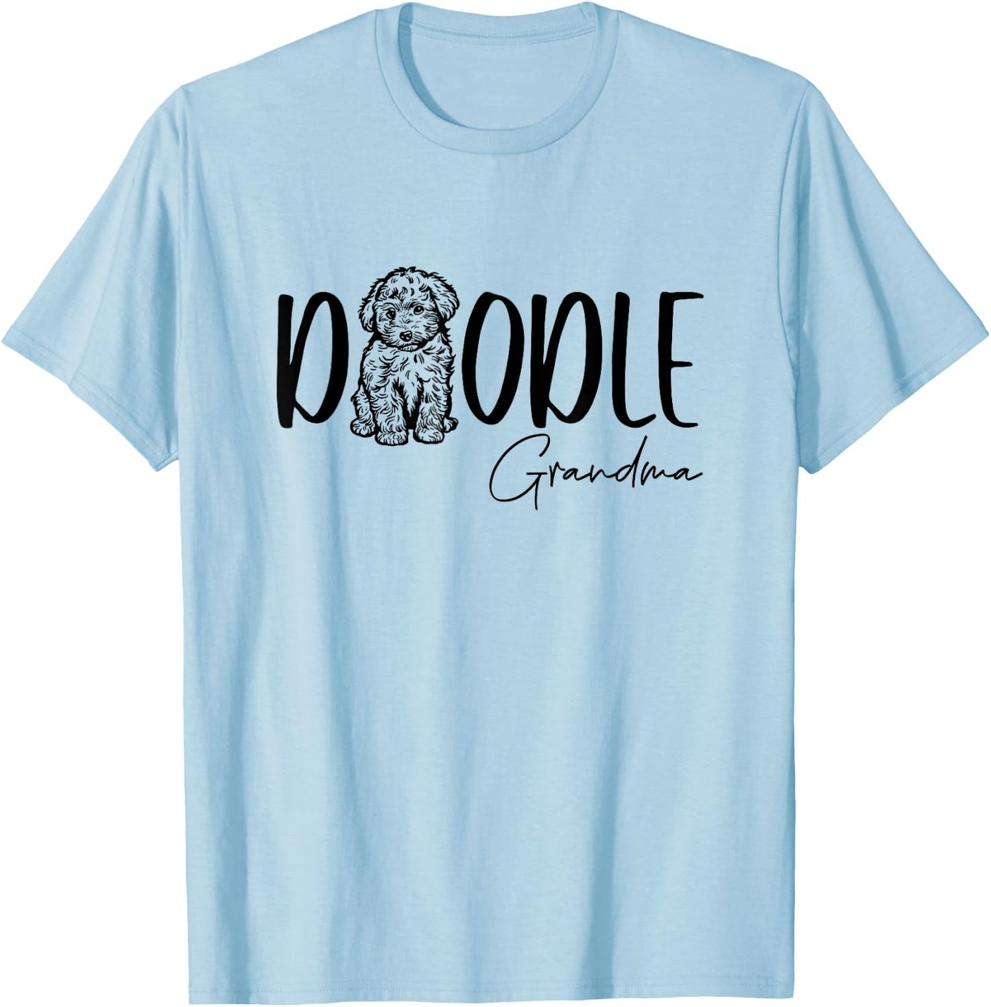 Doodle Grandma Cute Doodle Family Doodle Owner Nana Mimi T-Shirt - T-Shirt | Light Blue