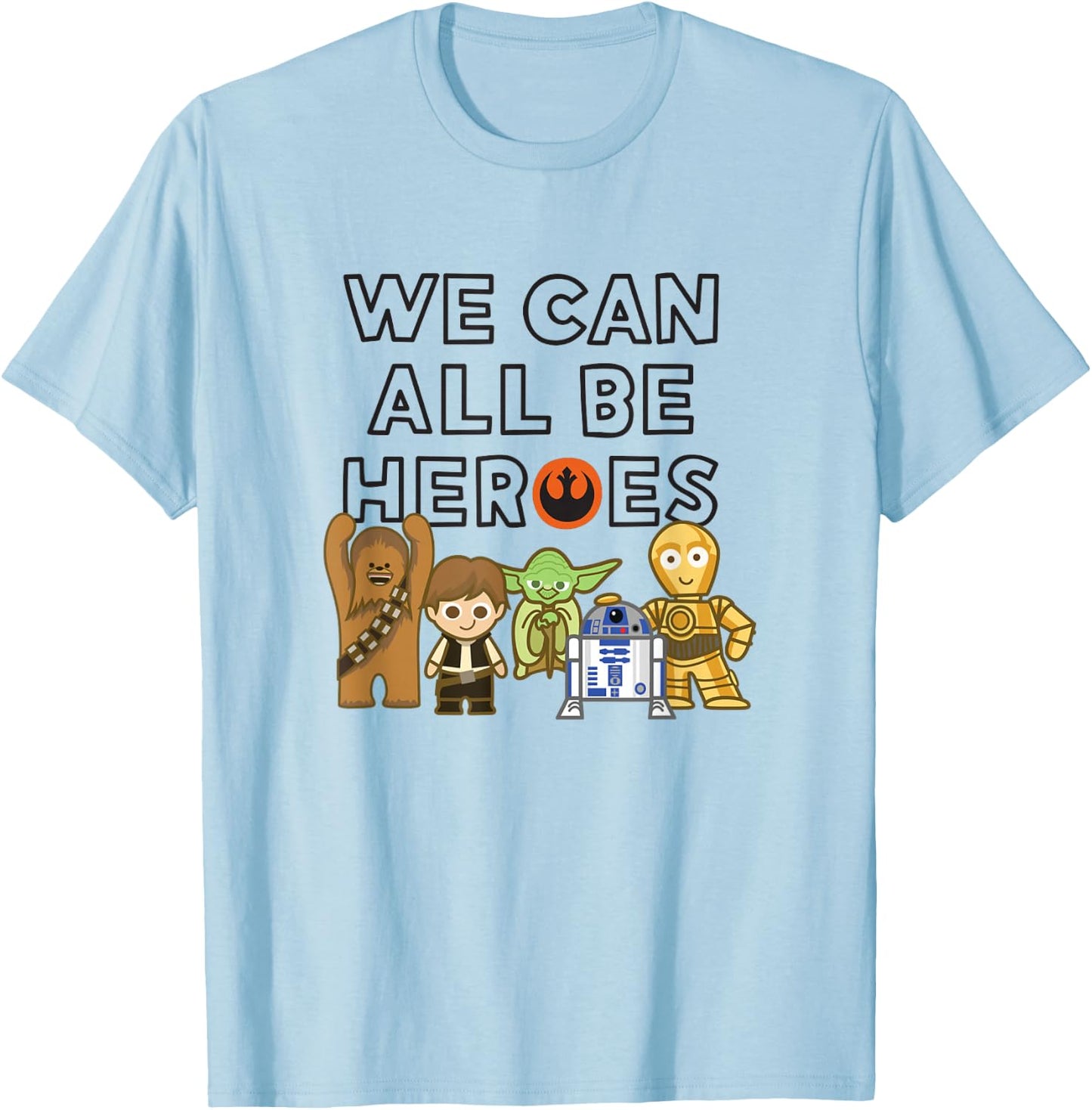 Star Wars Group Shot We Can Be Heroes Cute Rebels Chibi T-Shirt - T-Shirt | Light Blue