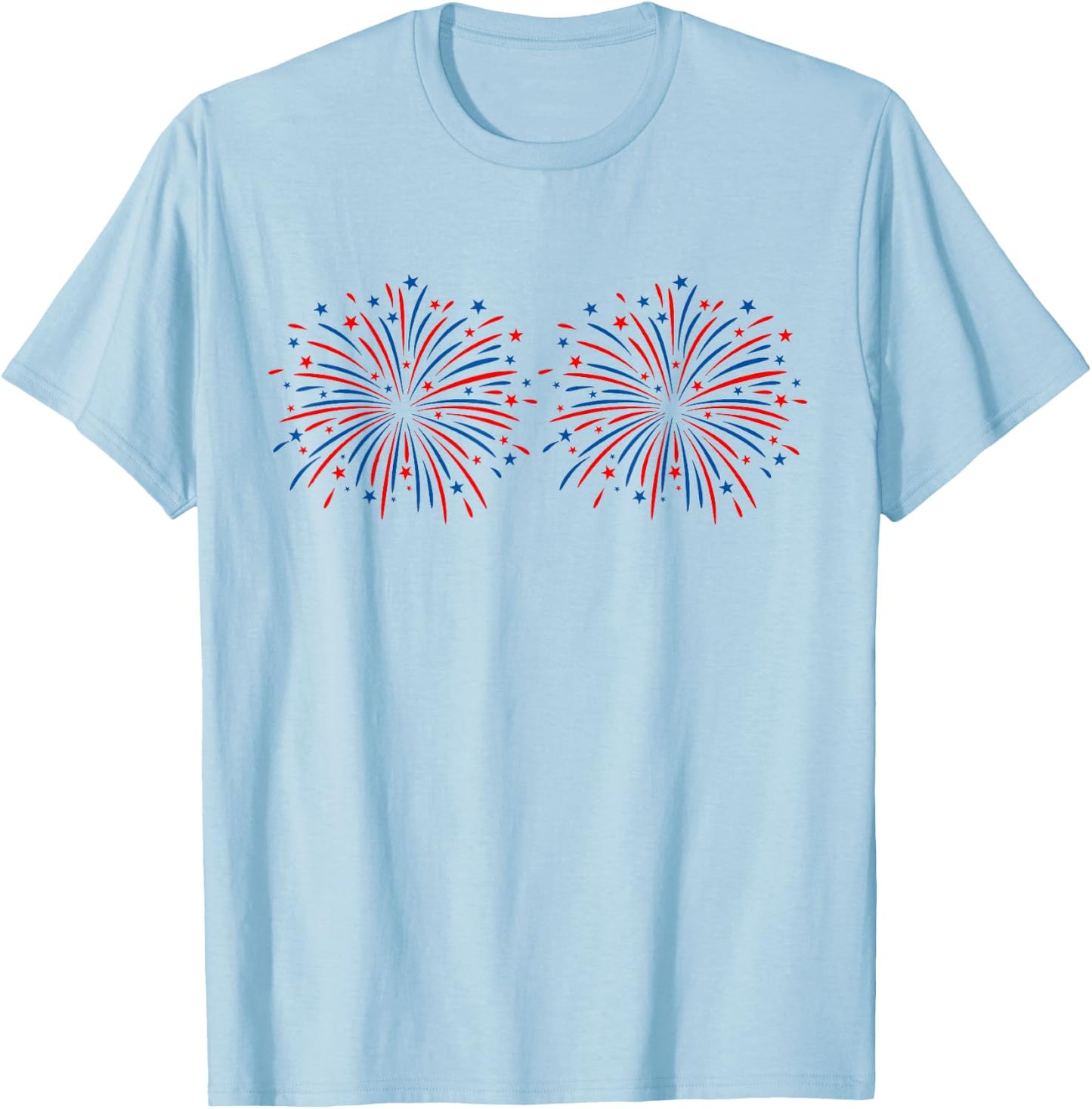 Funny Im Just Here for The Fireworks 4th of July Couple T-Shirt - T-Shirt | Light Blue