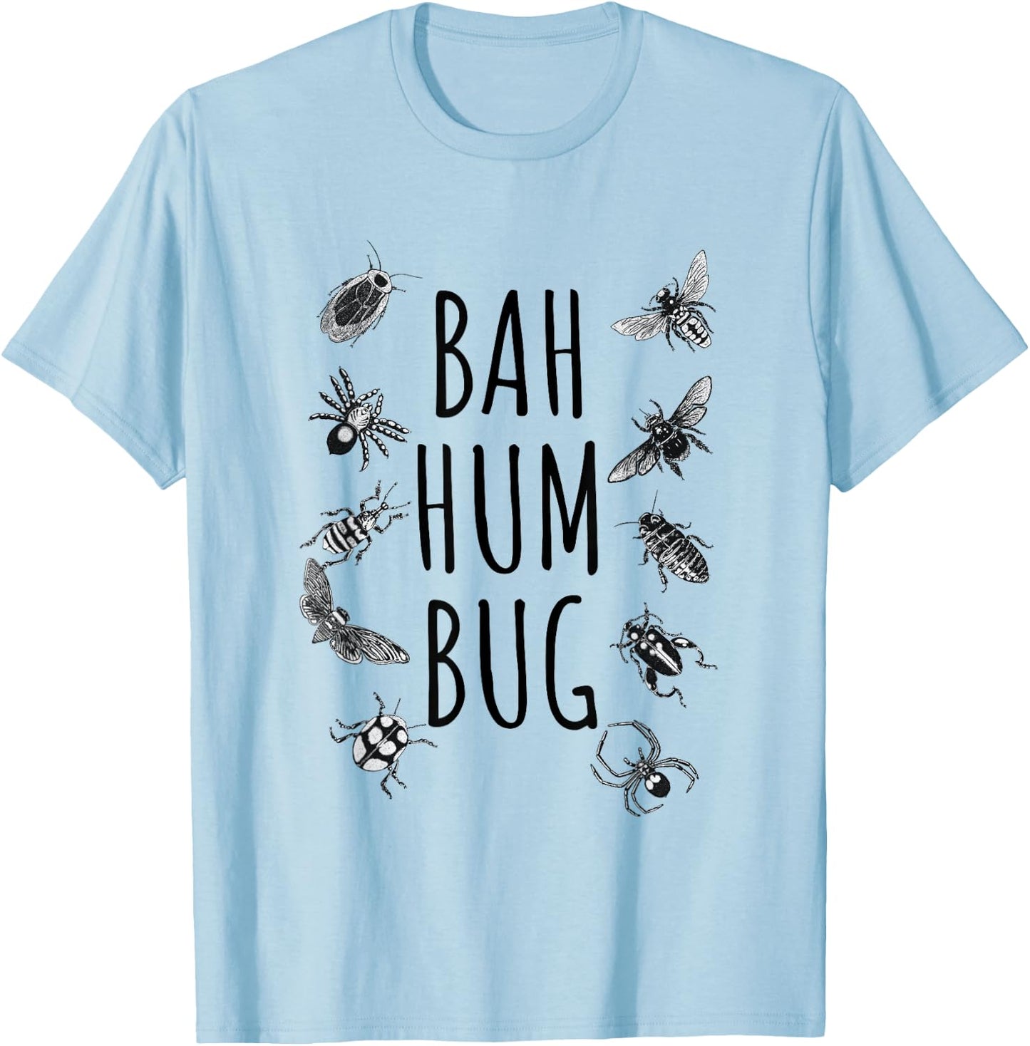 Bah Hum Bug Funny Entomology Christmas T-Shirt - T-Shirt | Light Blue