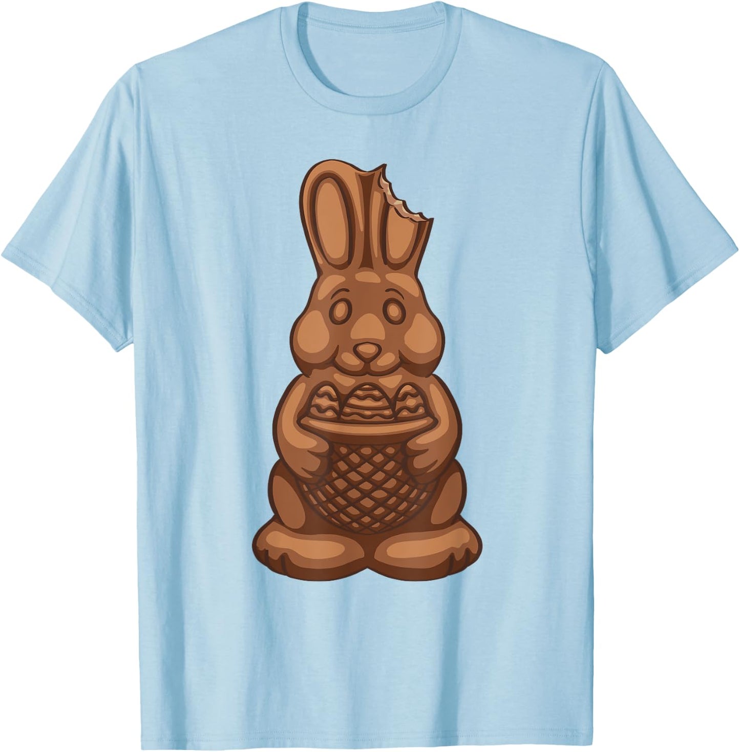 Chocolate Easter Bunny Funny Cute Chocolate Bunny T-Shirt - T-Shirt | Light Blue