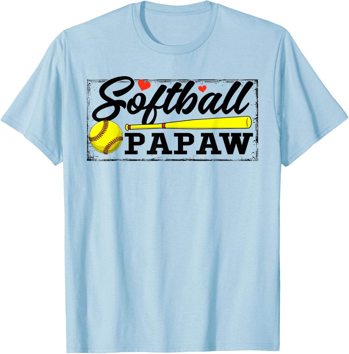 Softball Papaw Softball Player Family Matching T-Shirt - T-Shirt | Light Blue