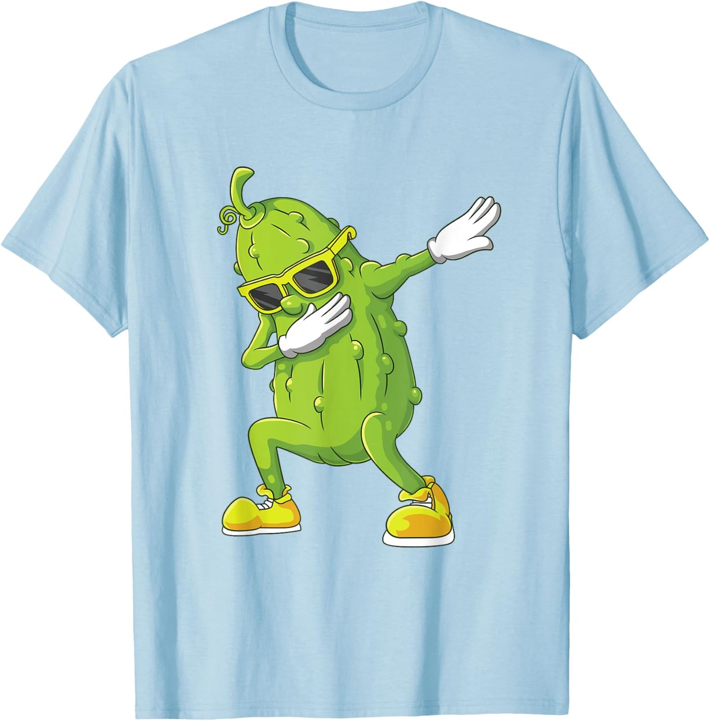 Dab Halloween Pickle Dabbing Dancing Cucumber Costume Party T-Shirt - T-Shirt | Light Blue