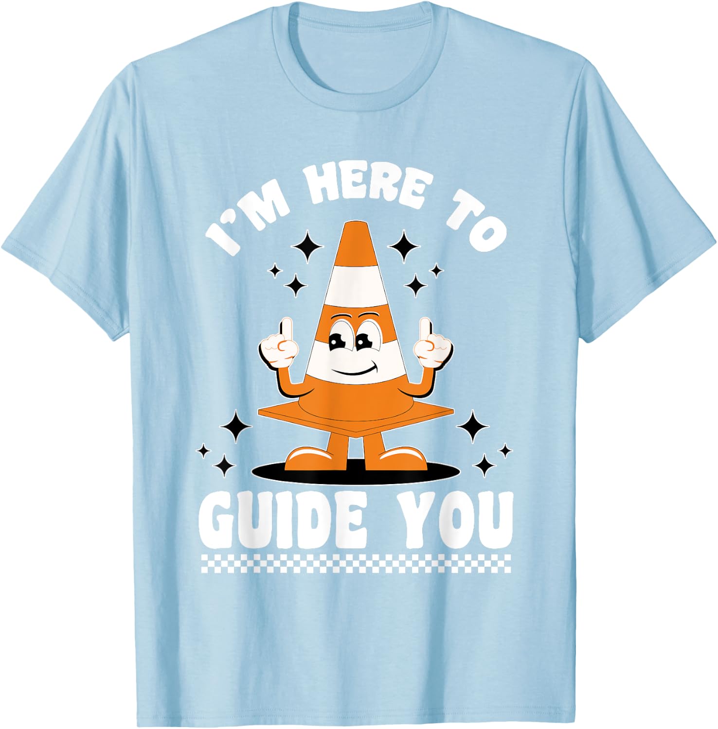 Halloween Traffic Cone Costume Safety Road Cone T-Shirt - T-Shirt | Light Blue
