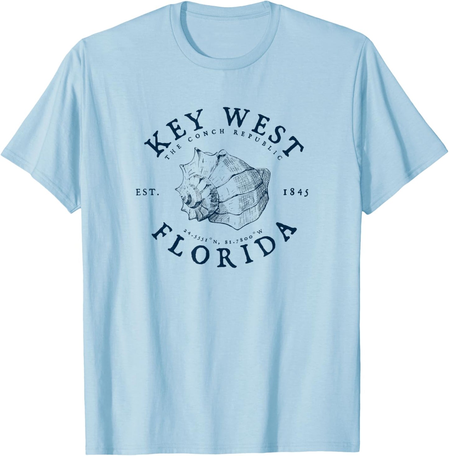 Key West Florida Conch Republic FL Floridian T-Shirt - T-Shirt | Light Blue