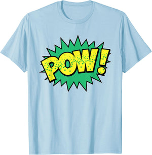 POW! Vintage Superhero Comic Book Sound Effect T-Shirt - T-Shirt | Light Blue