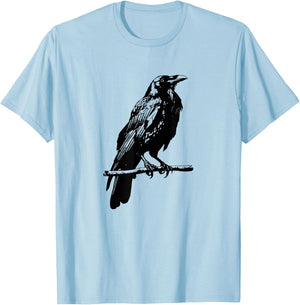 Crows and Ravens Bird Lovers Black Corvid Birders Graphic T-Shirt - T-Shirt | Light Blue