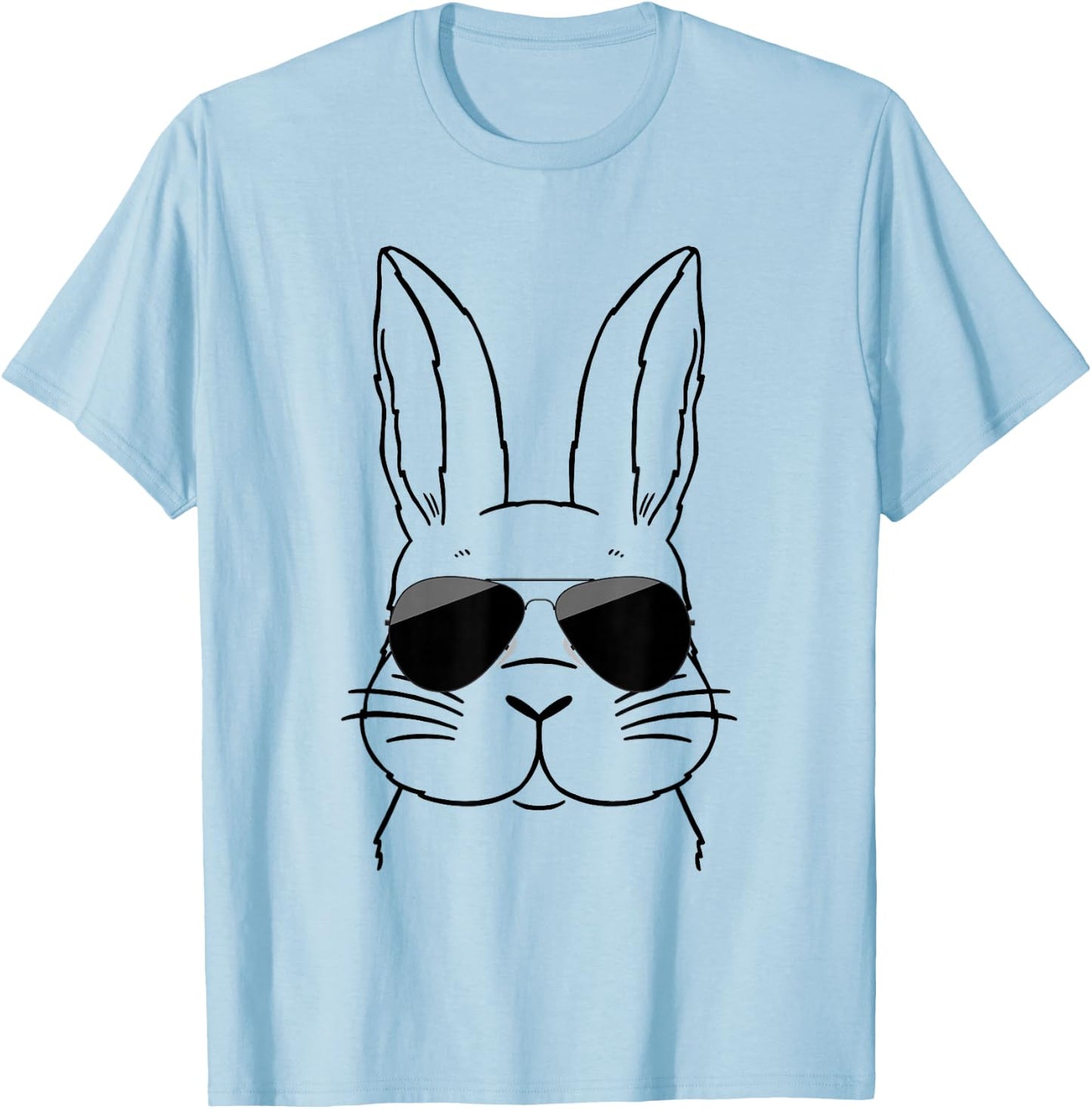 Bunny Face With Vintage Sunglasses Happy Easter Day For Boys T-Shirt - T-Shirt | Light Blue