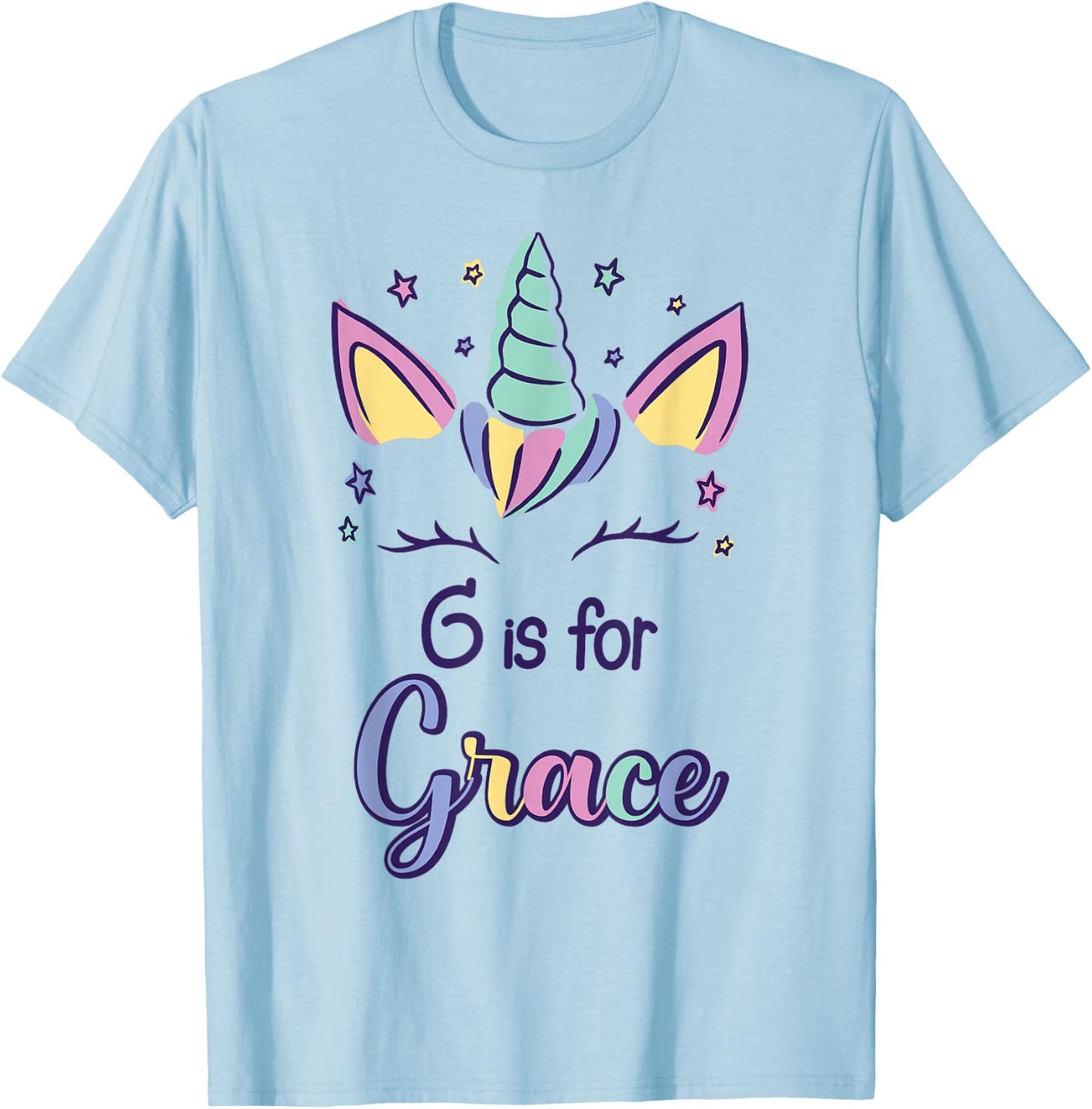 First Name Grace Personalized G Is For Grace T-Shirt - T-Shirt | Light Blue