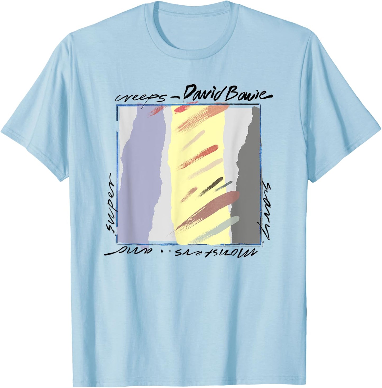 David Bowie - Scary Monsters Abstract , grey, S T-Shirt - T-Shirt | Light Blue