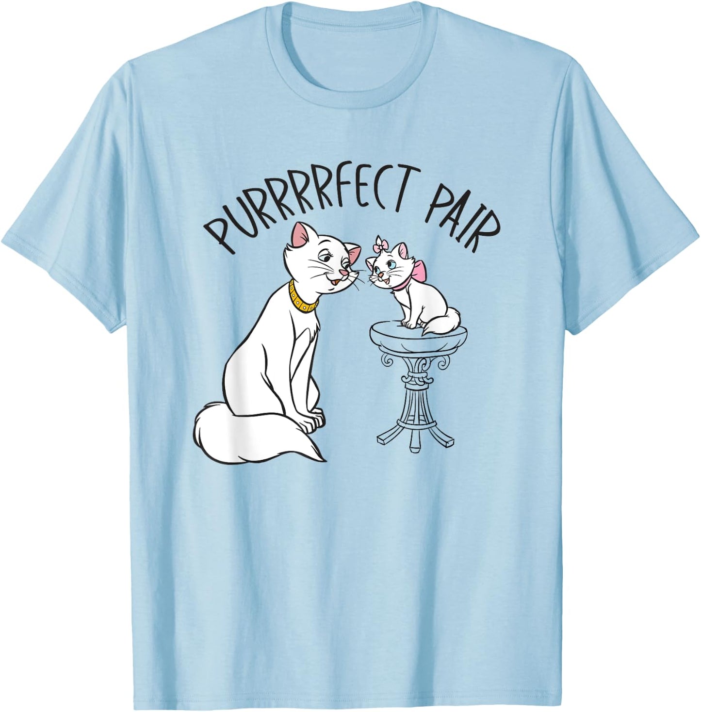 Aristocats Purfect Pair , White T-Shirt - T-Shirt | Light Blue