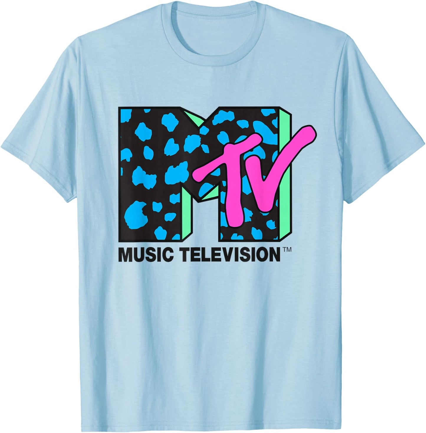MTV - Blue Leopard Logo T-Shirt - T-Shirt | Light Blue