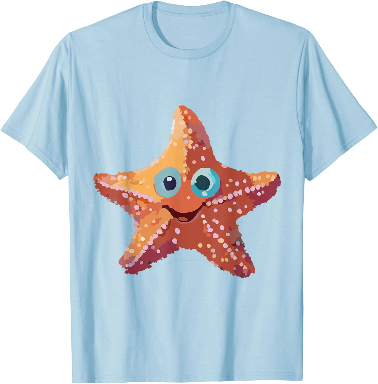 Starfish Orange with Face T-Shirt - T-Shirt | Light Blue