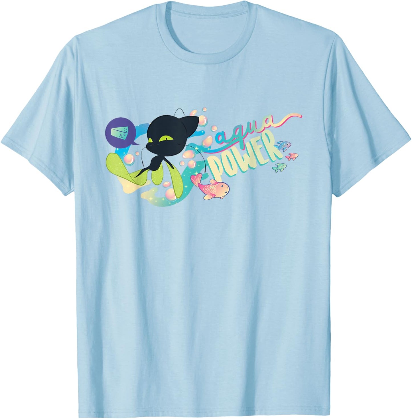 Miraculous Ladybug Summer Aqua Plagg T-Shirt - T-Shirt | Light Blue