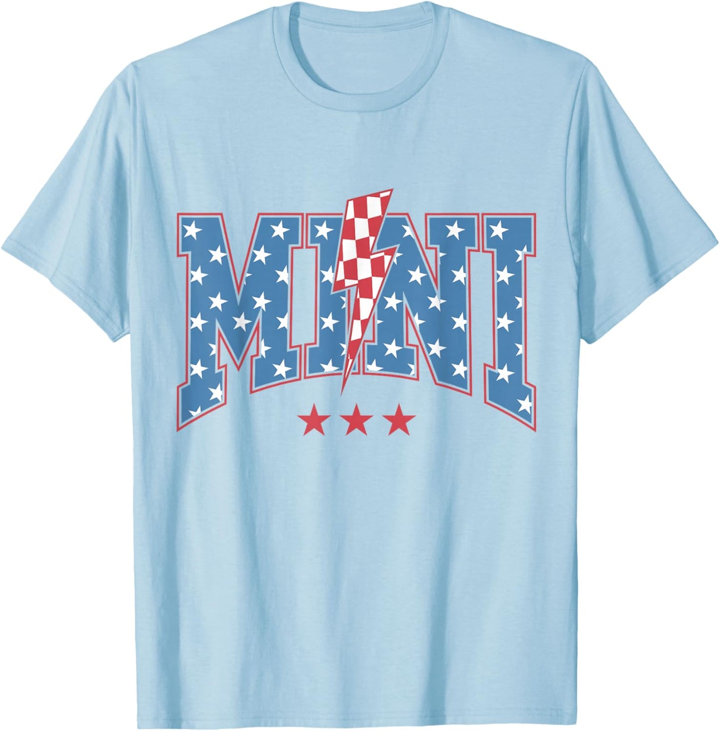Mama Dada Mini 4th of July American Family Matching T-Shirt - T-Shirt | Light Blue