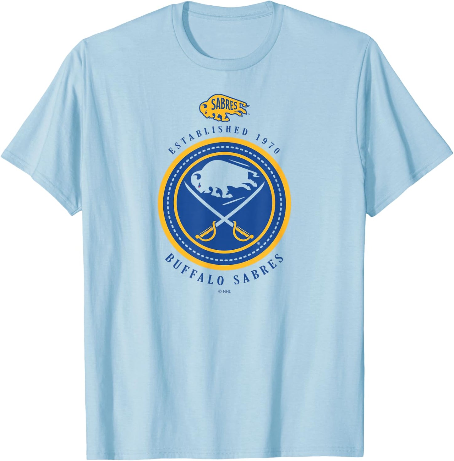 Buffalo Sabres Est 1970 White Officially Licensed T-Shirt - T-Shirt | Light Blue