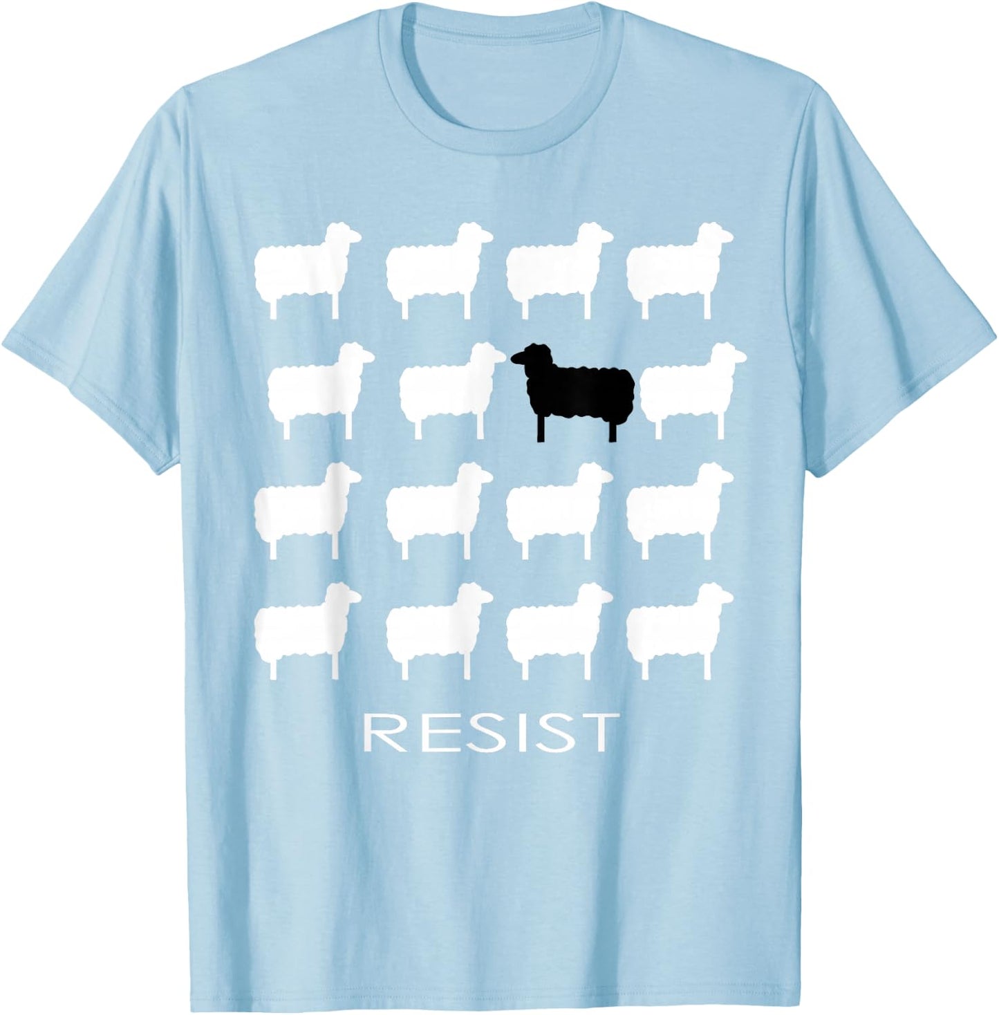 White and Black Sheep Resist Empowering Dissent Resistance T-Shirt - T-Shirt | Light Blue