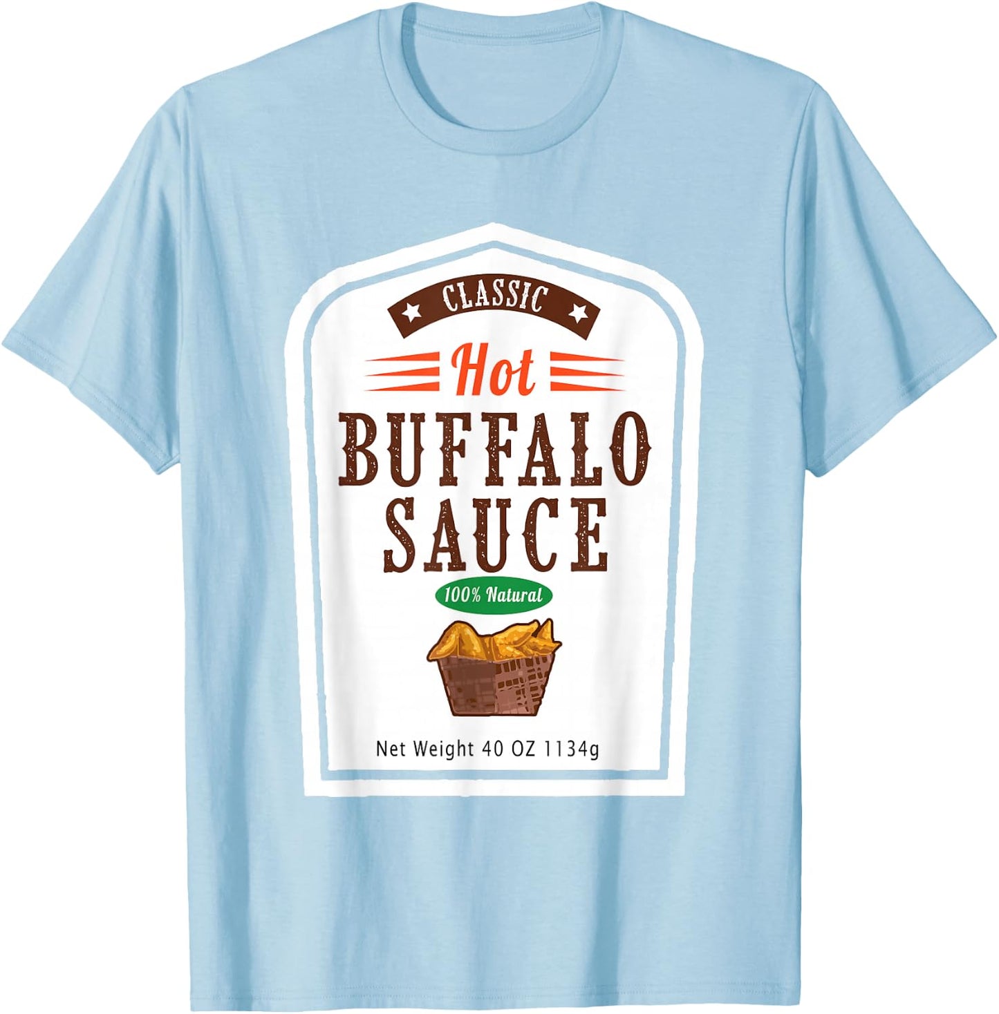Hot Buffalo Family Sauce Costume Halloween Uniform T-Shirt - T-Shirt | Light Blue