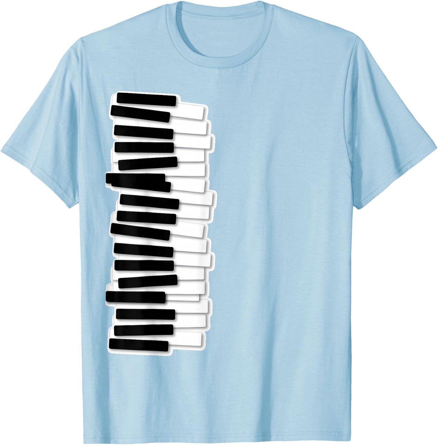 Funny Wobbly Piano Keyboard – Pianist & Musician Graphic T-Shirt - T-Shirt | Light Blue