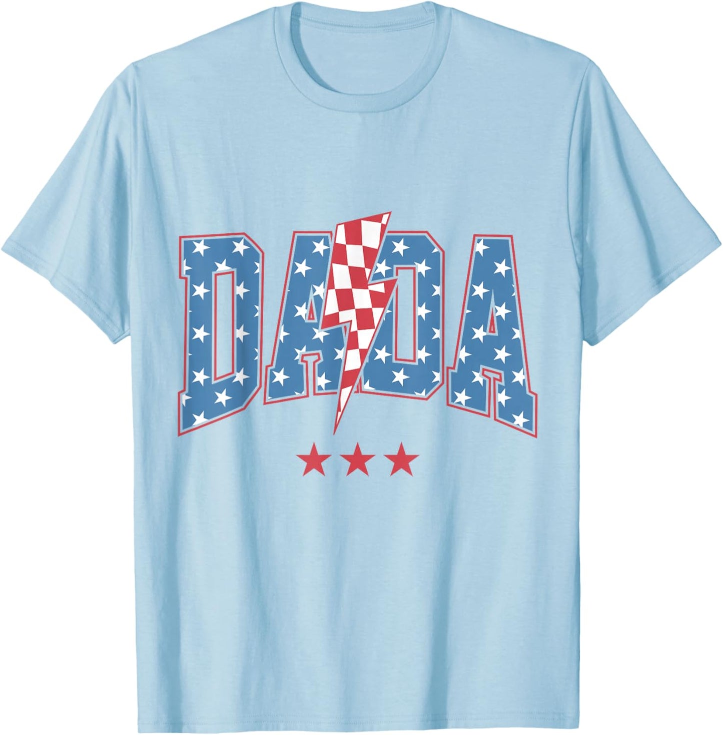 Mama Dada Mini 4th of July American Family Matching T-Shirt - T-Shirt | Light Blue