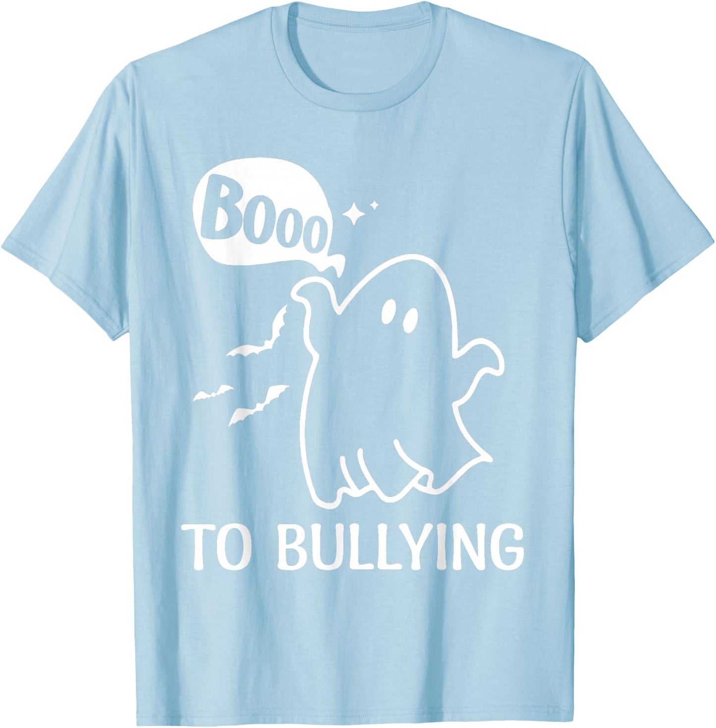 Boo To Bullying Halloween Ghost Anti Bully Unity Day Orange T-Shirt - T-Shirt | Light Blue