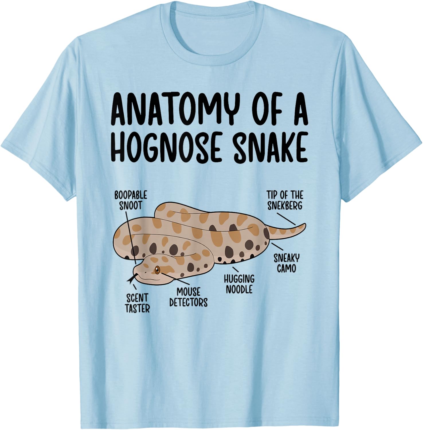 Anatomy Of A Hognose Snake Owner Hognose Snake Lover T-Shirt - T-Shirt | Light Blue