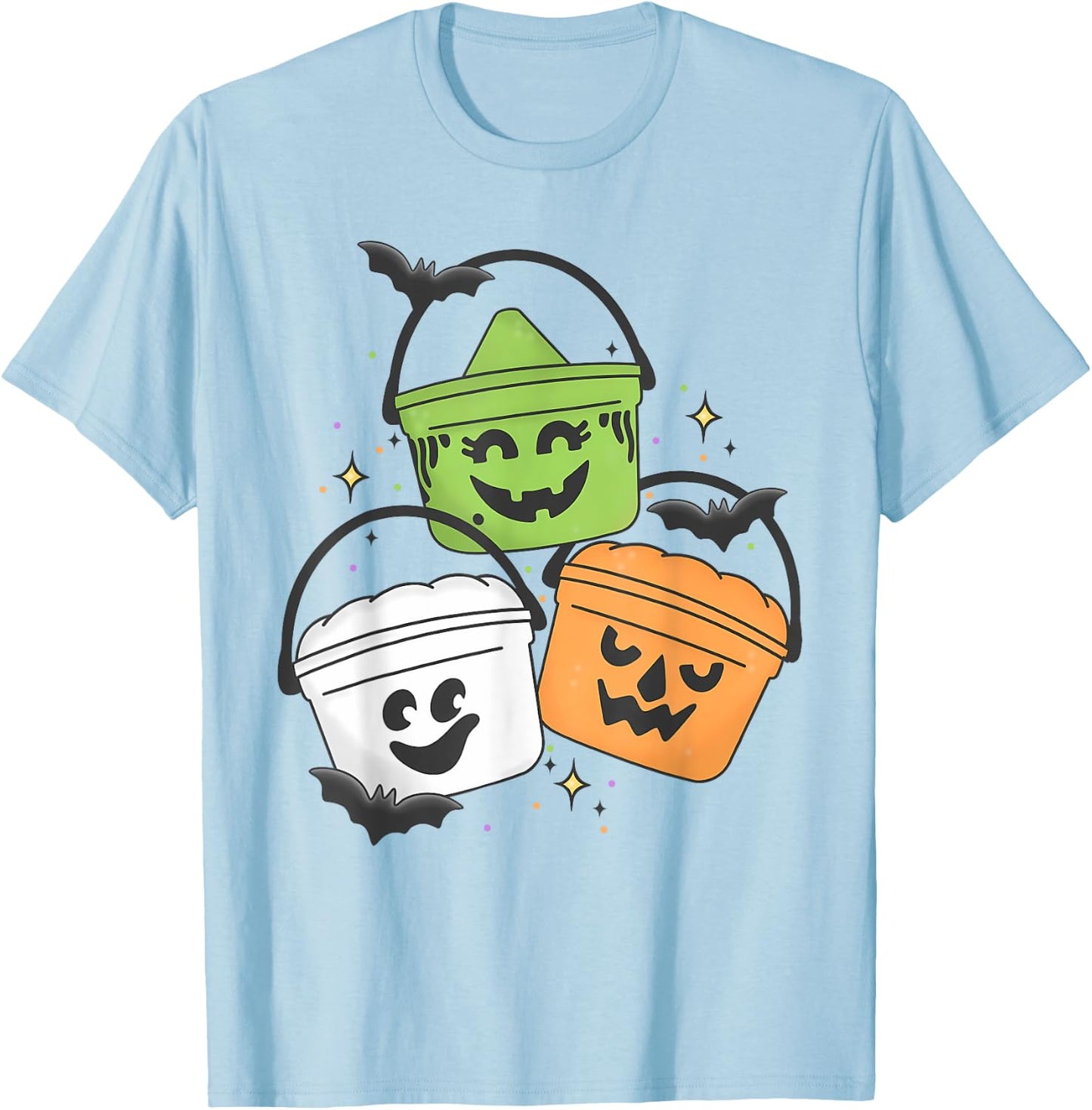 Funny Retro Vintage Spooky Chicken Nuggets Pumpkin Halloween T-Shirt - T-Shirt | Light Blue